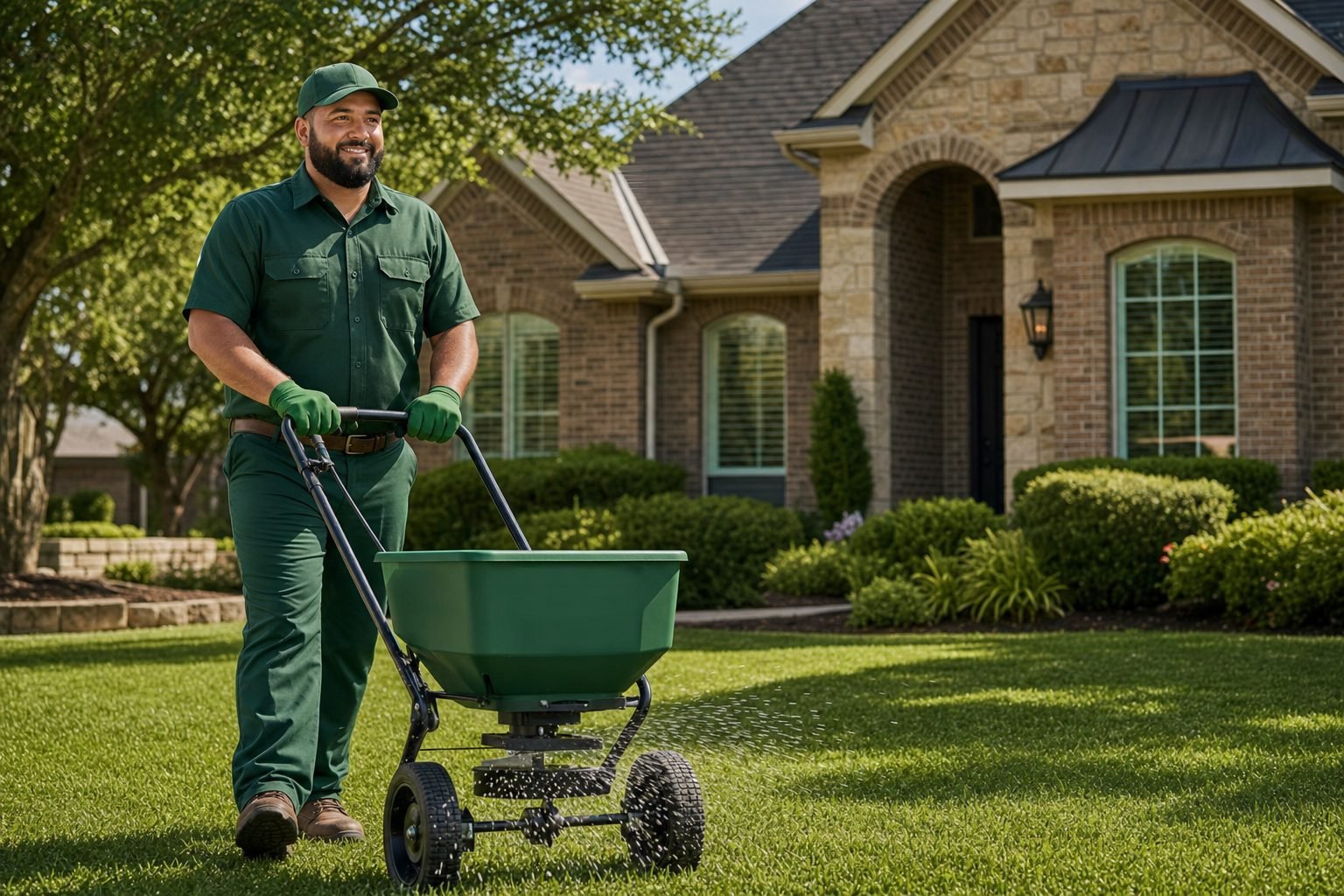 True Roots Lawn and Pest team caring for a lawn